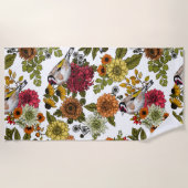 Serviette De Plage Goldfinches dans le jardin (Devant)