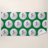 Serviette De Plage Golf Ball Anniversaire - 50e ou autre année (Devant)