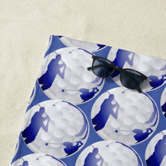 Serviette De Plage Golf Ball Fun Golfing Golfing Art Motif (En situation)