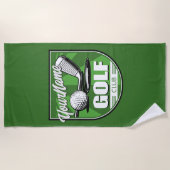 Serviette De Plage Golf Club NAME Pro Golfer Player Personnalisé (Devant)