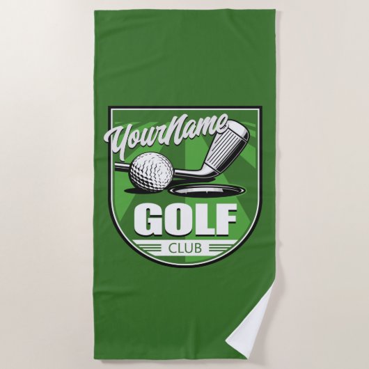 Serviette De Plage Golf Club NAME Pro Golfer Player Personnalisé (Devant)