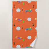 Serviette De Plage Golf en orange (Devant)