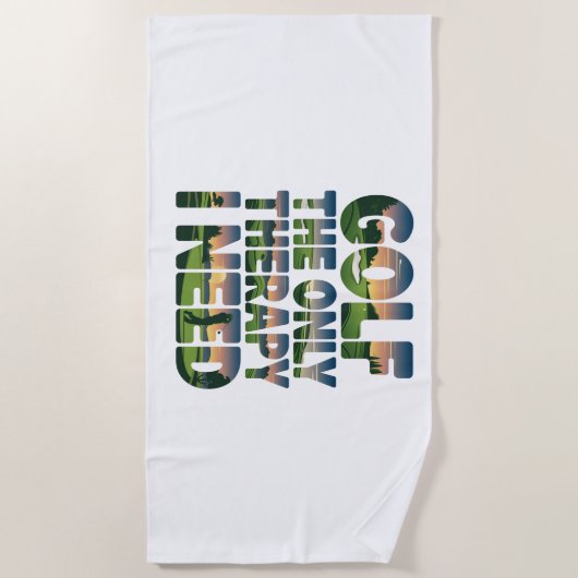 Serviette De Plage Golf la seule thérapie, tendance (Devant)