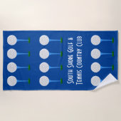 Serviette De Plage Golf Lover Balls & Tee - shirts Blue Beach Towne (Devant)