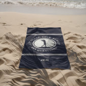 Serviette De Plage Golf Monogram Golfer Modern Sports Pro Blue Cute