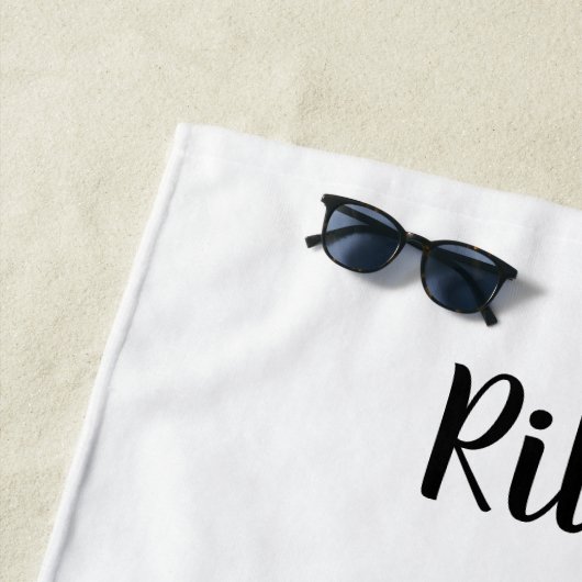 Serviette De Plage Good Vibes seulement avec Chouette curieuse (En situation)