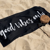 Serviette De Plage Good Vibes uniquement | Noir et blanc