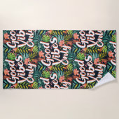 Serviette De Plage Good Vibes uniquement tropical (Devant)
