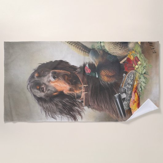 Serviette De Plage Gordon setter avec faisans, Art (Devant)