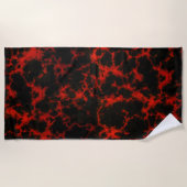 Serviette De Plage Goth rouge et noir vibrant (Devant)