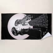 Serviette De Plage Gothique Emo Enfants Kiss Valentine's Day (Devant)