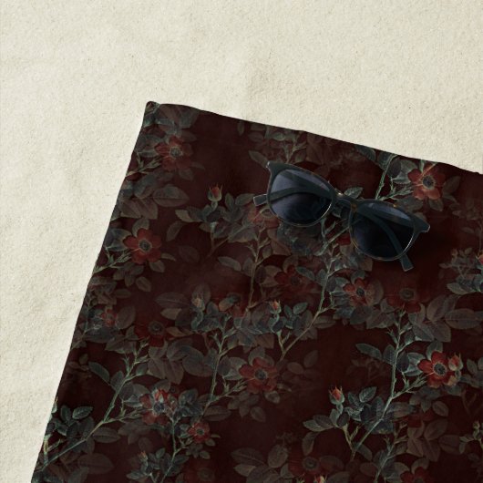 Serviette de plage gothique Rose foncé (En situation)