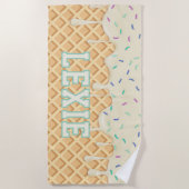 Serviette De Plage Goutte de glace à la vanille personnalisée (Devant)