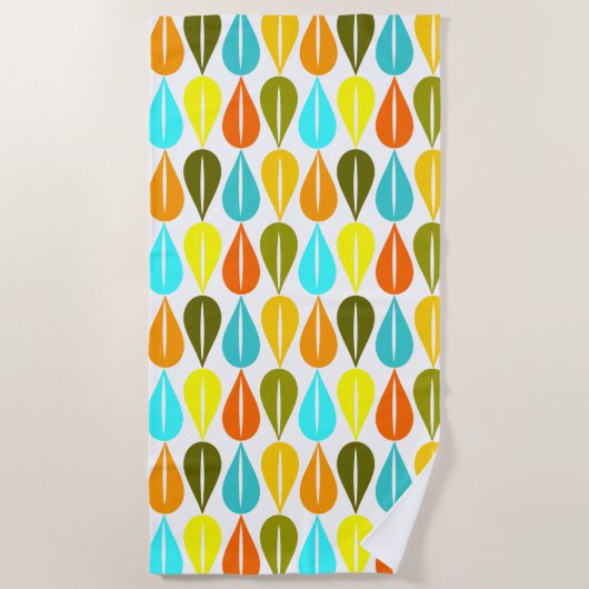Serviette De Plage Gouttelettes Rétro (Devant)