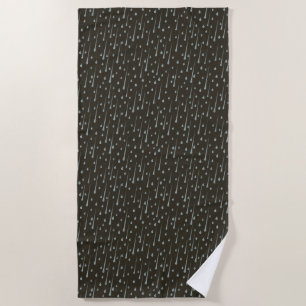 Serviette De Plage Gouttes de pluie qui tombent Mignon Jour de pluie