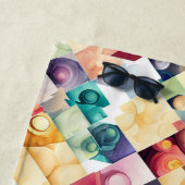 Serviette De Plage Gouttes Géométriques (En situation)