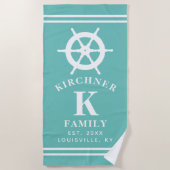 Serviette De Plage Gouvernail de bateau de navigation Capitaine de fa (Devant)