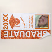 Serviette De Plage Grad Glam Orange Casquette Été Typographie (Devant)