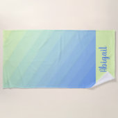 Serviette De Plage Gradient Ombre jaune bleu-vert personnalisé (Devant)