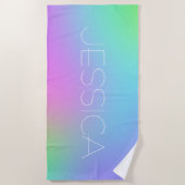 Serviette De Plage Gradient Pastel personnalisé (Devant)