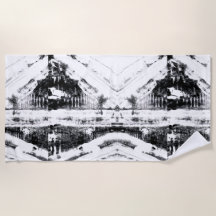 Serviette de plage graffiti à tache d'encre