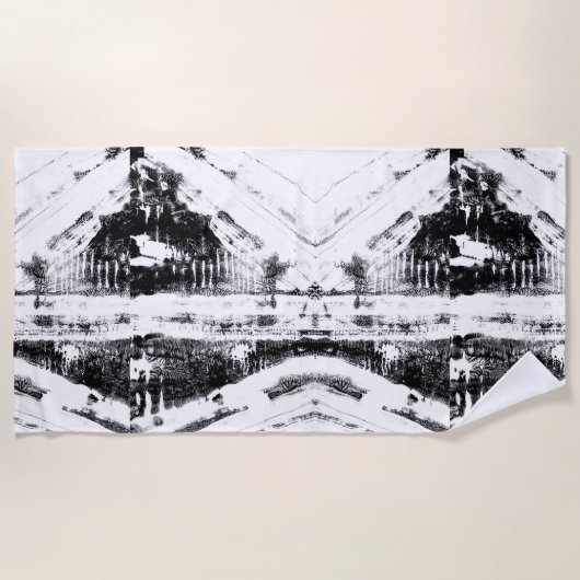 Serviette de plage graffiti à tache d'encre (Devant)