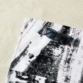 Serviette de plage graffiti à tache d'encre (En situation)