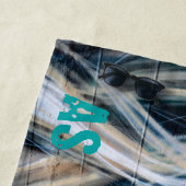 Serviette De Plage Graffiti Fille blonde avec lunettes de soleil rond (En situation)