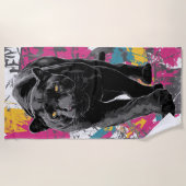 Serviette De Plage Graffiti Pop Art Black Panther (Devant)