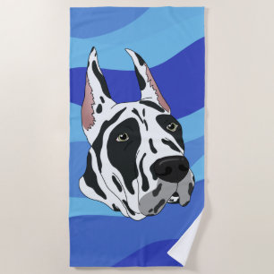 Serviette De Plage Grand Danois harlequin