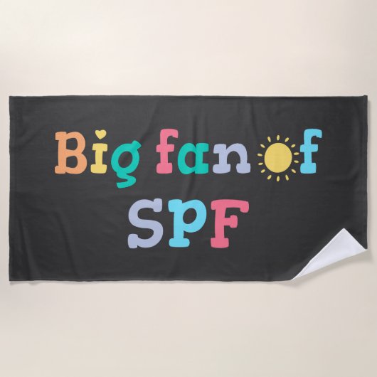 Serviette De Plage Grand fan de SPF (Devant)