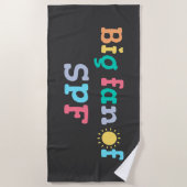 Serviette De Plage Grand fan de SPF (Devant)