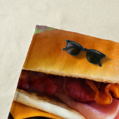 Serviette De Plage Grand hamburger drôle (En situation)