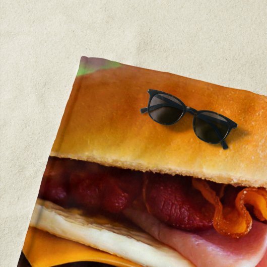 Serviette De Plage Grand hamburger drôle (En situation)