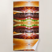 Serviette De Plage Grand hamburger drôle (Devant)
