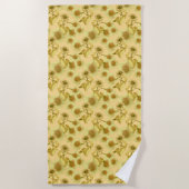 Serviette De Plage Grand Motif de tournesol (Devant)