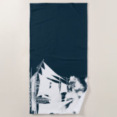 Serviette De Plage Grand navire et nuages Nautique (Devant)