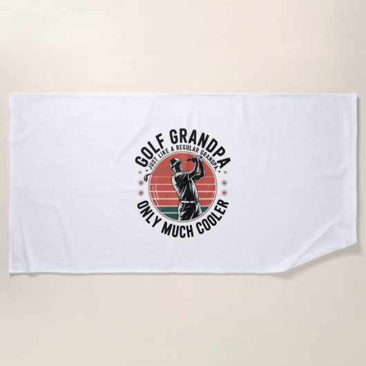 Serviette De Plage Grand-père de golf comme un groupe régulier (2) (Devant)