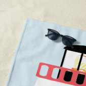 Serviette De Plage Grand phare rouge et blanc Personnalisé (En situation)