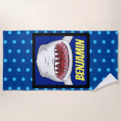Serviette De Plage Grand requin blanc moyen dessin animé (Devant)