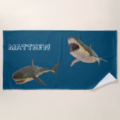 Serviette De Plage Grand requin blanc personnalisé (Devant)