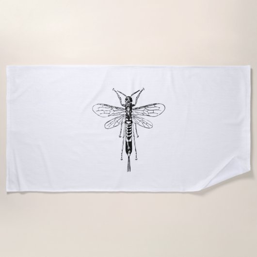 Serviette De Plage Grand T-shirt libellule (Devant)