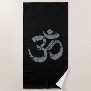 Serviette De Plage Grand yoga grunge de spiritualité de symbole d'OM
