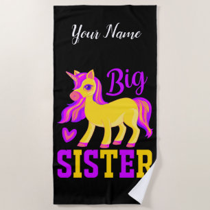 Serviette De Plage Grande soeur licorne magique