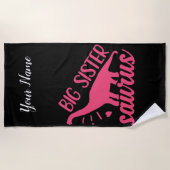 Serviette De Plage Grande soeur Saurus en rose (Devant)