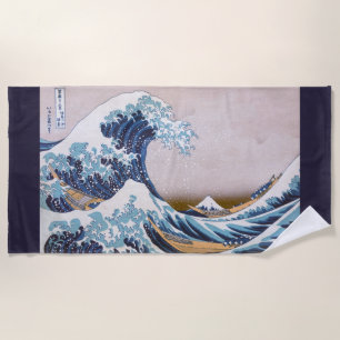 Serviette De Plage Grande vague du tsunami Kanagawa Japon par Hokusai
