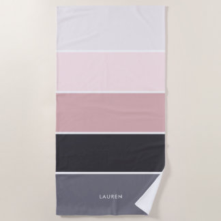 Serviette De Plage Grandes bandes Fille Moderne Personnalisées