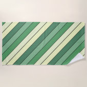 Serviette De Plage Grandes Jaunes Vertes D'Hiver Sur Papier Aquarelle (Devant)