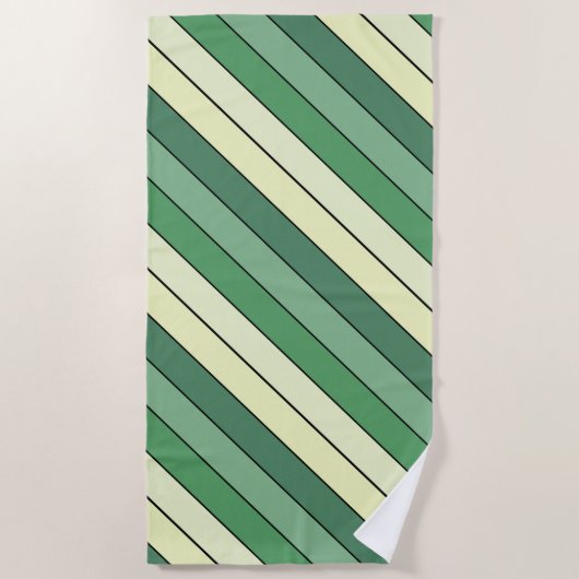 Serviette De Plage Grandes Jaunes Vertes D'Hiver Sur Papier Aquarelle (Devant)