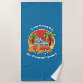 Serviette De Plage Grandes Vagues Sur Les Plages De San Clemente - Su (Devant)